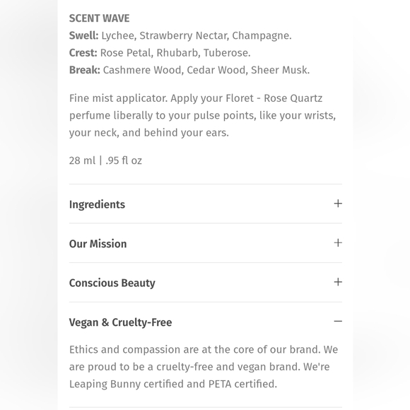 5/75$ DEFINEME Floret - Rose Quartz Crystal Infused Perfume Mist - Picture 4 of 13